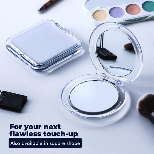 MIRRORVANA Small Compact 15X Magnifying Travel Makeup Mirror - Lightweight, Handheld, and Foldable Design - Mini Pocket-Sized Magnified Mirror for Purse or Handbag - 3.3" Diameter