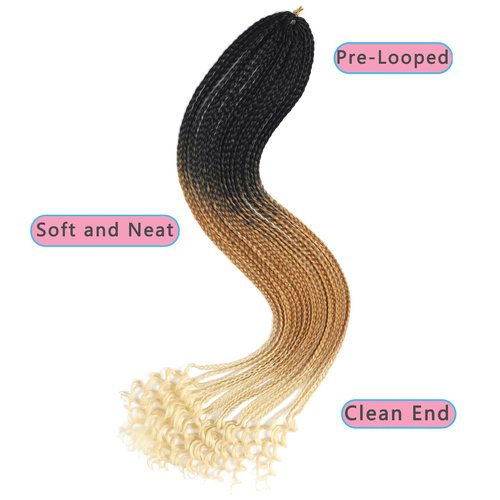 144 Strands Goddess Crochet Box Braids with Curly Ends30 Inch Pre Looped Box Crochet Hair 8 Packs CurlyCrochet Braids for Black Women