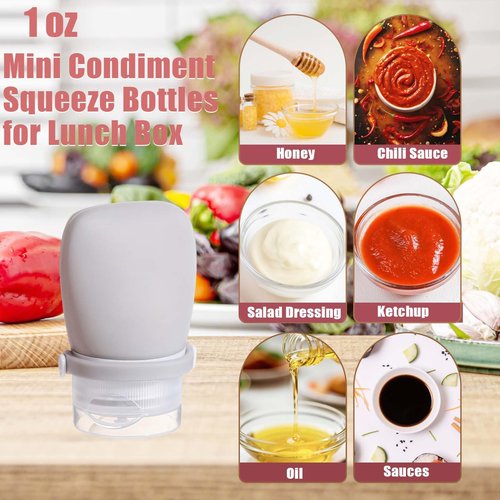 WXOIEOD 2 oz Silicone Travel Bottles, Leakproof Squeeze Bottle Mini Travel Size Container for Toiletries Lotion Shampoo and Conditioner Liquid Salad Dressing to go Condiment, TSA Approved, 4 Pack