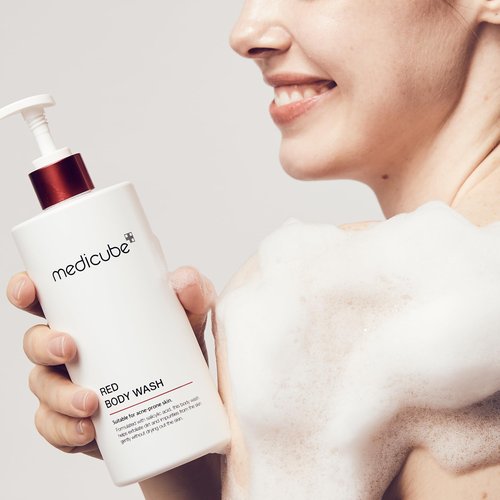 medicube red glow body essentials: Red Body Peeling Shot Body Spray Cleanser and Red Body Wash