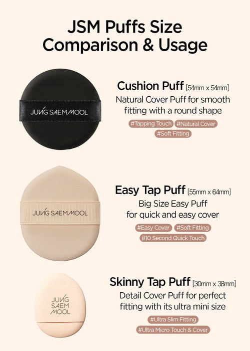 [JUNGSAEMMOOL OFFICIAL] Cushion Puff Set (10p) Black