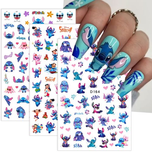 8 Sheets Cute Nail Art Stickers Decals 3D Self Adhesive Cute Cartoon Nail Decals Kawaii Anime Nail Stickers Design Cute Nail Art Charm for Women Acrylic Nail DIY Manicure Tips Decorations