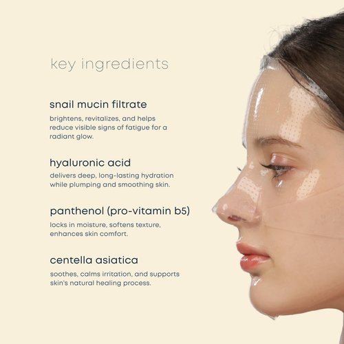 Lunair Snail Hydrogel Face Mask with Microhole Technology – Soothing & Repairing Korean Skincare Sheet Mask for Deep Hydration, Skin Barrier Support & Anti-Aging (5 Sheets)