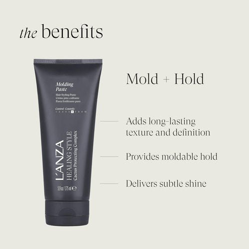 L'ANZA Healing Style Molding Hair Styling Paste with Medium Hold Effect, Nourishes and Refreshes Dry and Flaky Scalp While Styling, With Keratin and UV Rays Protection to Prevent Damage (5.9 Fl Oz)