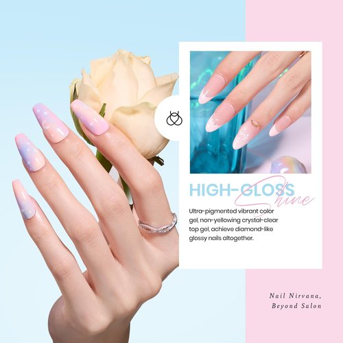 beetles Gel Polish Nail Set 20 Colors Dreamy Town Collection with Blooming Gel