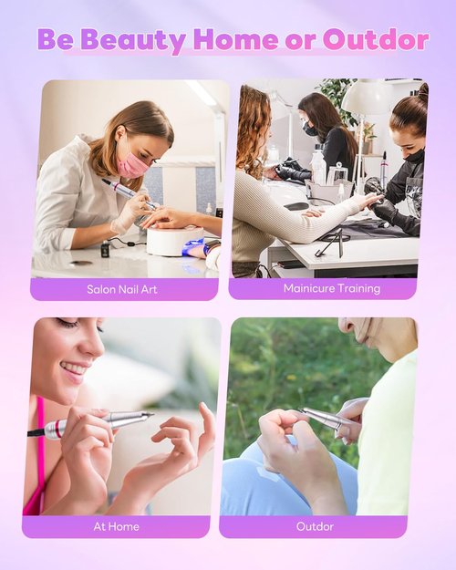CozyZen Electric Nail Drill Professional: 45000 RPM Nail File Kit Machine with LCD Display, Hand & Foot Control Low Noise for Acrylic, Gel Nails, Manicure & Pedicure - Salon & Home Use (Dazzle)