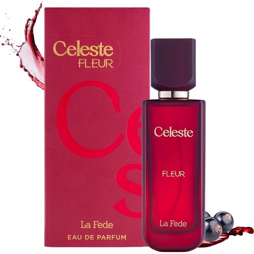 Celeste Fleur 100ml EDP La Fede by Khadlaj - Perfume for Women - Blackcurrant Violet and Cedar- Over Red Juicy Accords with Warm Woody Vanilla Scent