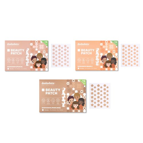 Dododots Star Pimple Patches - Cute Acne Hydrocolloid Patch,Clear Star Face Pimple Patches for Zit, Spot and Blemish Treatment, 108 Acne Patches, 3 Set Shade Sampler Bundle