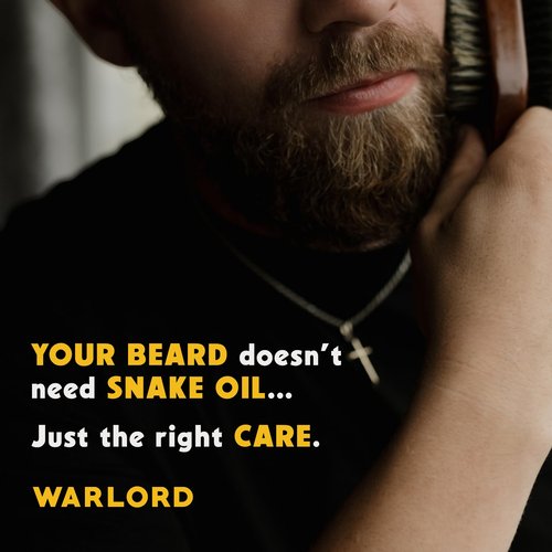 WARLORD Beard Oil & Beard Softener for Men - Beard Moisturizer & Natural Beard Oil to Reduce Itchy Skin, Tame Hair and Manage Frizz - Naked Unscented, 1 Fl Oz