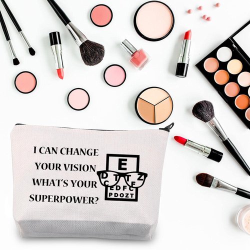 BDPWSS Funny Optometry Gift Optometrist Makeup Bag Eye Doctor Vision Gifts For Optician Ophthalmic Assistant Gift Ophthalmologist Gift (Change your vision)