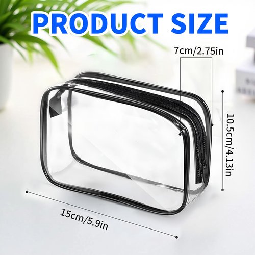 Dismok 16 Packs Clear Makeup Bag - Waterproof Cosmetic Bag, Portable Travel Makeup Bag with Zipper for Men and Women