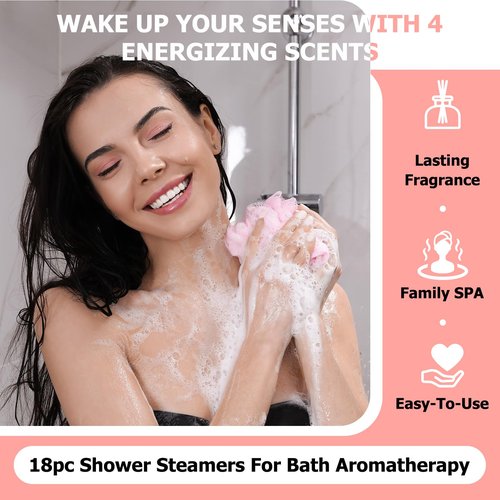 Shower Steamers Aromatherapy Gifts for Women- SWCANDY 18 Pack Shower Bombs Birthday Gifts for Women Mom, Bath Bombs with Essential Oils Stocking Stuffers, Self Care and Relaxation