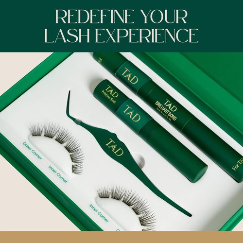 TAD Beauty Bliss Lash Clusters Kit - Wispy Lash Clusters Airy 8-14 mm C Curl DIY Lash Extension Kit Eyelash Clusters False Eyelashes Individual Lashes Natural Look Lash Kit- Bond, Seal, Tweezer (Mini)