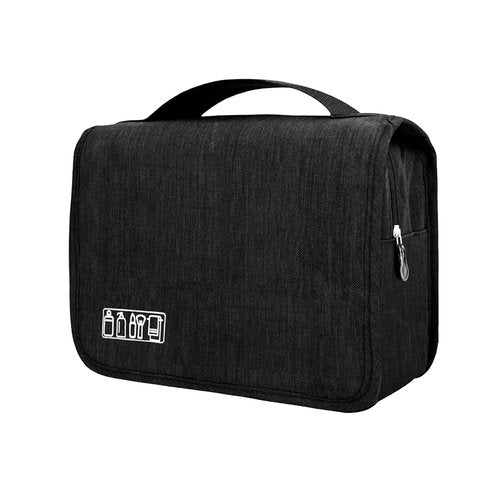 L&FY Hanging Travel Toiletry Bag Women's Cosmetic Organizer Makeup Pouch Men's Shaving Kits With Handle (Denim Black)