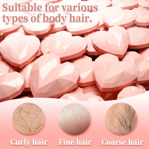 Chulan Hard Wax Beads, 1000g Heart Wax Beans for Sensitive Skin, Hypoallergenic Unscented Waxing Beads for Coarse Hair Removal, Body, Brazilian Waxing, Facial, Bikini, Legs, Armpits Women Home Pink