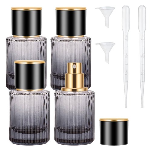 HXRYAGi Travel Vintage Perfume Bottle Empty, 2pcs 30ML High-quanlity Portable Perfume Atomizer with Funnel and Dropper, Fine Mist Leak-Proof Spray Atomizer Ideal for Perfume, Toner and Skin Care