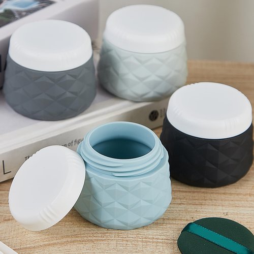 Silevoler Travel Size Containers for Toiletries, TSA Approved Travel Size Toiletries Silicone Cosmetic Cream Jars, Leak-Proof Refillable Containers W/Clear Bag (GRAY, 3OZ)