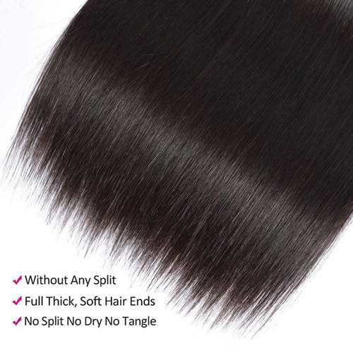 RLNNRS Straight Bundles Human Hair 18 Inch 1 Bundles 10A Brazilian 100% Unprocessed Virgin Human Hair Weave Bundles Human Hair Extensions Natural Color