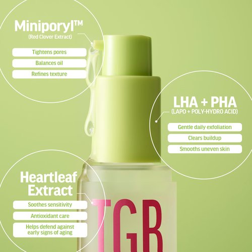 The Good Blends Pore Refining LHA PHA Skin Drink Serum – Korean HA Serum for Face 1.01 fl oz | Exfoliating & Hydrating Treatment for Oily Skin, Enlarged Pores & Uneven Skin Texture