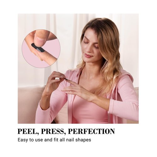 MelodySusie Semi Cured Gel Nail Strips (Red Glitter) Cordless Rechargeable Mini UV LED Nail Lamp, Portable Nail Art Lamp
