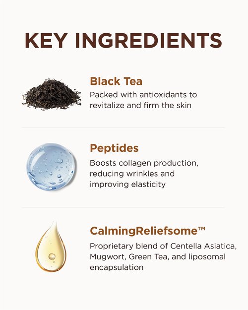 OURWHY Black Tea Regenerating Ampoule Serum (1.35fl oz) - Anti-Aging Serum for Firmness & Elasticity. With Black Tea, Peptides & CalmingReliefsome™ for Wrinkles & Hydration.