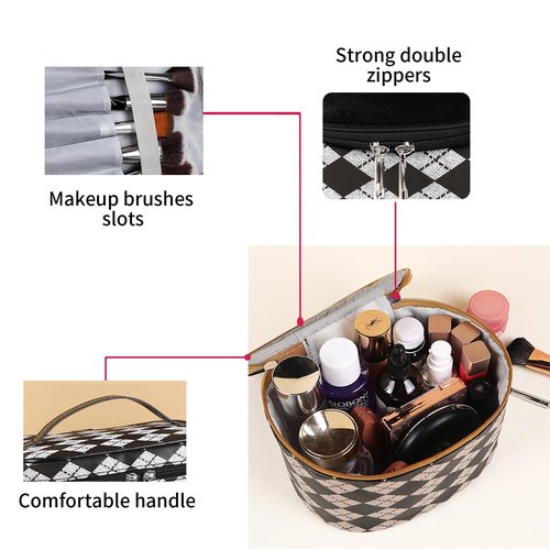 jiffordwind Makeup Bag 4 Pcs Waterproof Cosmetic Bag Set Portable Travel Cosmetic Bag Multifunction Organizer Storage Bag Toiletry Bag forWomen and Girls (BLACK)