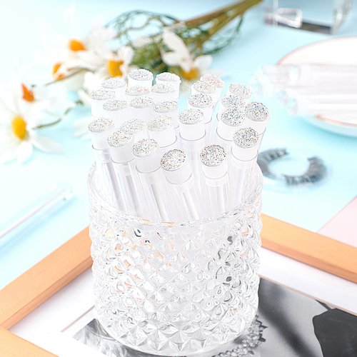 Dming 50pcs Eyelash brush Lash Wand Makeup tool Eyelash Extension supplies Cleaning brush Diamond Mascara star white