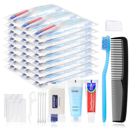 Gisdo 30 Travel Hygiene Kit Bulk Toiletry Kits Homeless Personal Hygiene Kit Bulk Homeless Care Package Travel Toiletry Kit Homeless Hygiene Kit Bulk Disposable Toiletry Kit(10-IN-1)