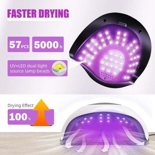 LadyMisty 268W LED UV Light Dryer for Nails Gel Polish with 57 Lamp Beads 4 Timer Setting & LCD Touch Display Screen, Auto Sensor, Professional Nail Lamp