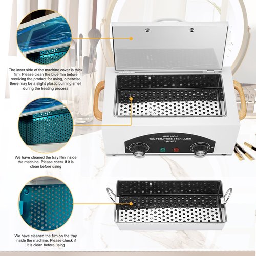 Soiiw High Temperature Sterilizer Autoclave Machine 110V 300W Nail Tool Sterilizer Dry Heat Sterilizer Dental Tool Sterilizer esterilizador de manicura 1.5L Salon Equipment for Metal Tools with Handle