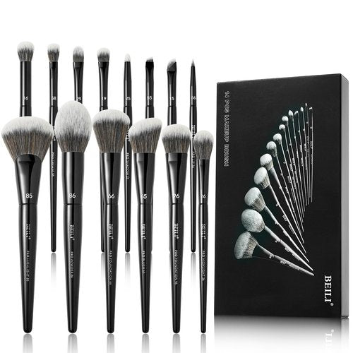 BEILI Makeup Brushes 14Pcs Professional Eyeshadow Brush Set Premium Synthetic Makeup Brushes for Liquid, Cream & Powder Eyeshadow