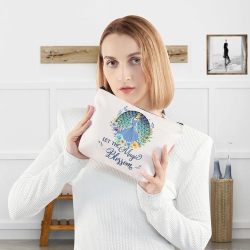 WZMPA Magical Princess Cosmetic Bag Movie Fans Gift Let The Magic Blossom Makeup Zipper Pouch Bag Fairy Tales Merchandise (Princess C -Blossom)