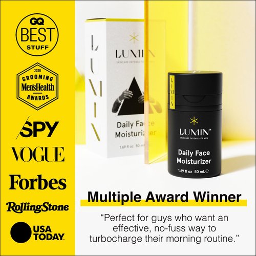 Lumin Daily Face Moisturizer for Men – Lightweight Hydrating Cream with Niacinamide, Men’s Face Lotion for Normal, Combination & Sensitive Skin, Korean Skincare, Smooth & Nourishing, 50ml