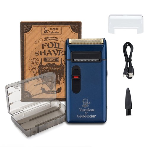 Styleader Retro Electric Razor for Men, Rechargeable Mens Gold Foil Shavers,Travel Electric Shavers for Men(Blue)