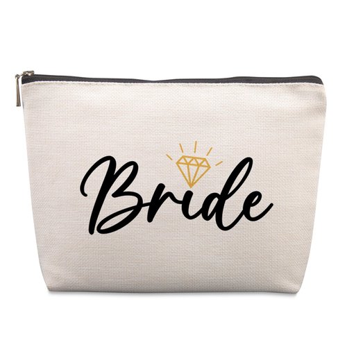 Lcoanriut Bridal Shower Gifts for Bride Cosmetic Bag, Wedding Gifts Engagement Gifts for Her, Wedding Registry Gifts Ideas Bridal Party Gifts Bride To Be Gifts Cute Makeup Bag