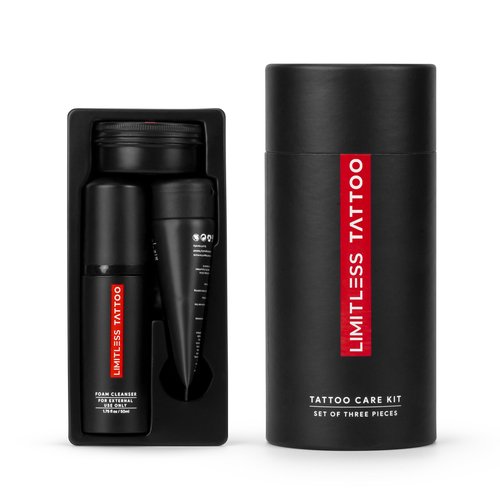 Limitless Tattoo Aftercare Kit | Set of Three Pieces | Foam Cleanser | Tattoo Butter | Moisturizer Lotion