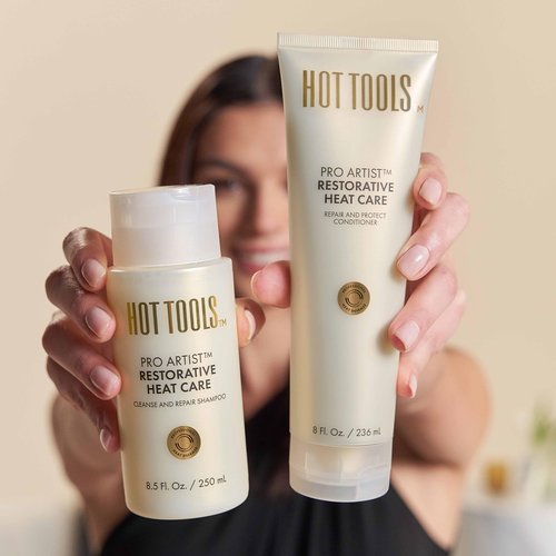 HOT TOOLS™ Pro Artist Heat Protection Shampoo and Conditioner Set | Cleanse, Repair and Strengthen Heat-Styled Hair
