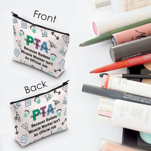 MNIGIU PTA Cosmetic Makeup Bag Physical Therapy Assistant Gift Physical Therapist Appreciation Gift PTA Graduation Gift (PTA Bag)