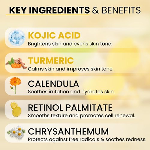 Turmeric Kojic Acid Cleansing Pads For Face Exfoliating And Dark Spots, 80pcs, Brightening, Balance and Moisturize Skin, with Vitamin B, Retinol, Prickly Pear, Olive Oil, Gentle For All Skin Types