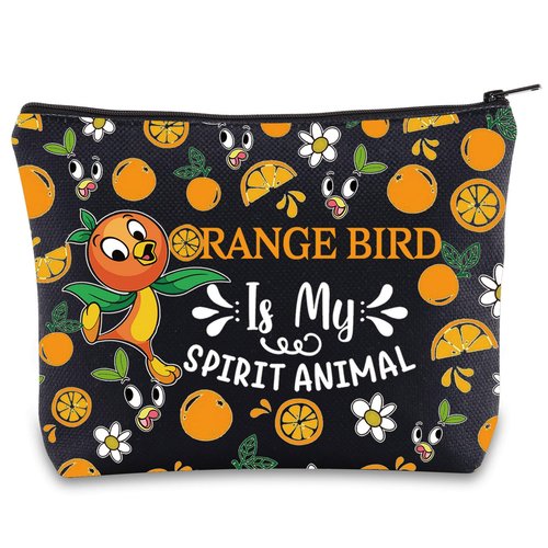 JNIAP Sunshine Bird Cosmetic Makeup Bag Birds Lover Gifts Sunshine Bird Zipper Pouch (Orange animal bl mb)