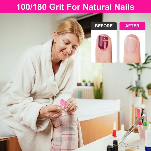 Nail Arm Rest, Foldable PU Leather Nail Hand Rest For Manicure+uffer Block Nail File, 30Count 100/180 Grit Sponge Nail Buffers for Acrylic Nails