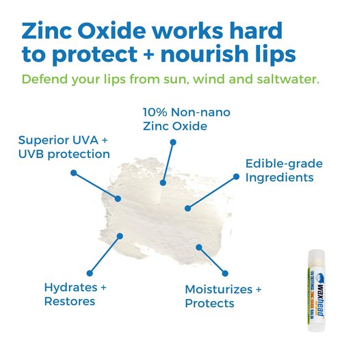 Waxhead Zinc Oxide Lip Balm – Reef Safe Sunscreen Lip Balm for Sensitive Skin, Non-Nano Waterproof Chapstick SPF with Lanolin + Shea Butter, Biodegradable Lip Sunscreen (Mint 4 Pack)