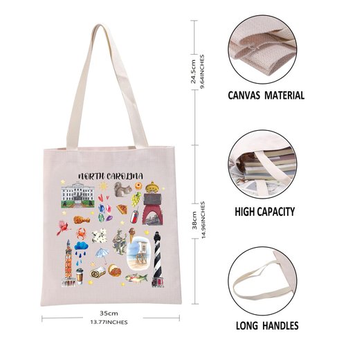 G2TUP North Carolina Gift Tote Bag - North Carolina Tourist Travel Souvenir Handbag