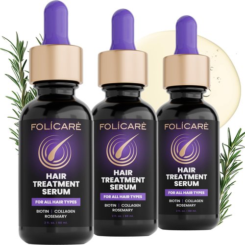 Hair Growth & Thickening Serum With Biotin & Rosemary (3-Pack) | Multi-Benefit for Thinning Hair, Breakage & Split Ends | Boosts Density, Repairs Damage, Hydrates Dry Scalp - For Men and Women