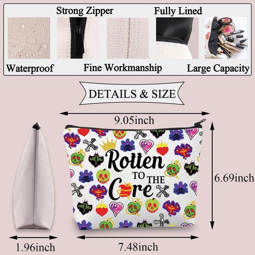 BDPWSS Villain Makeup Bag Villain Fans Gift Rotten To The Core Zipper Pouch Villain Queen Fans Gift Witchy Lover Gift (Rotten to Core)