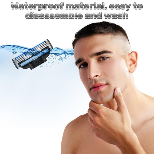 Razor Blade Refills for Men-24PCS Compatible with Mach 3 Razor Blades Refill Disposable Blade Manual Beard Trimmer Safety Replacement Shaver Heads Set