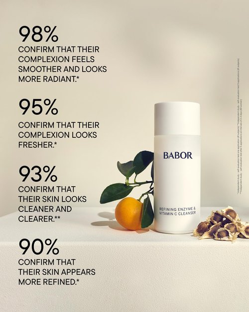 BABOR Enzyme & Vitamin C Powder Cleanser – Water-Activated Face Wash for Brightening & Exfoliation | Gentle Daily Polish for the Look of Refined Pores & Radiant-Looking Skin | Travel-Friendly
