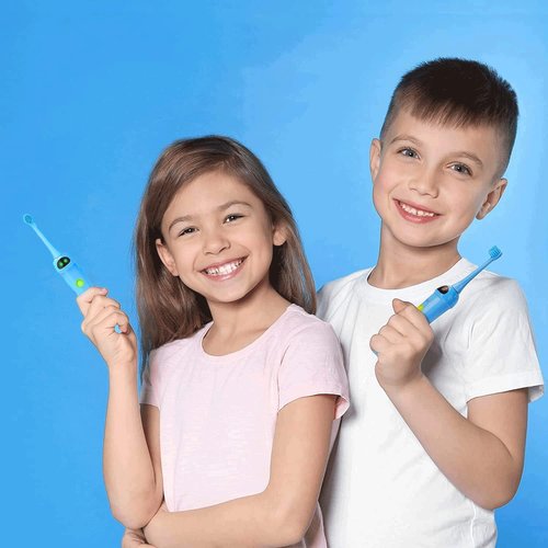 NBGRLVS Sonic Electric Toothbrush for Kids, 2 Modes with Memory, 2 Min Timer, Fun&Easy Clean, IPX7 Waterproof Rechargeable Kids Toothbrush for Age 3+, 3 Dupont Soft Bristles(Blue)