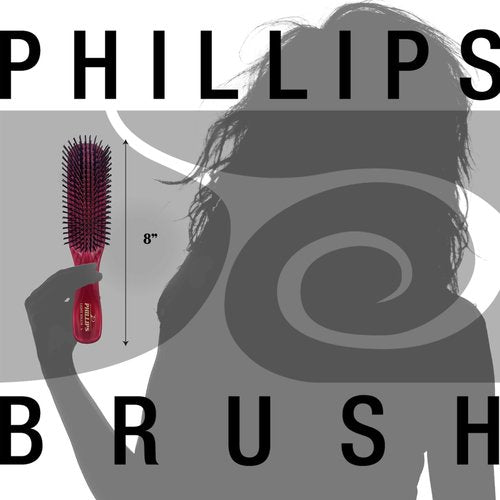 Phillips Brush Light Touch 6 Ruby Red Hair Brush and Purse-sized Combo Pack