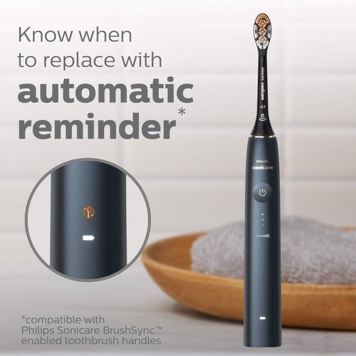 Philips Sonicare A3 All-in-One - Genuine Replacement Electric Toothbrush Heads, Black, 2 Pack, HX9092/95